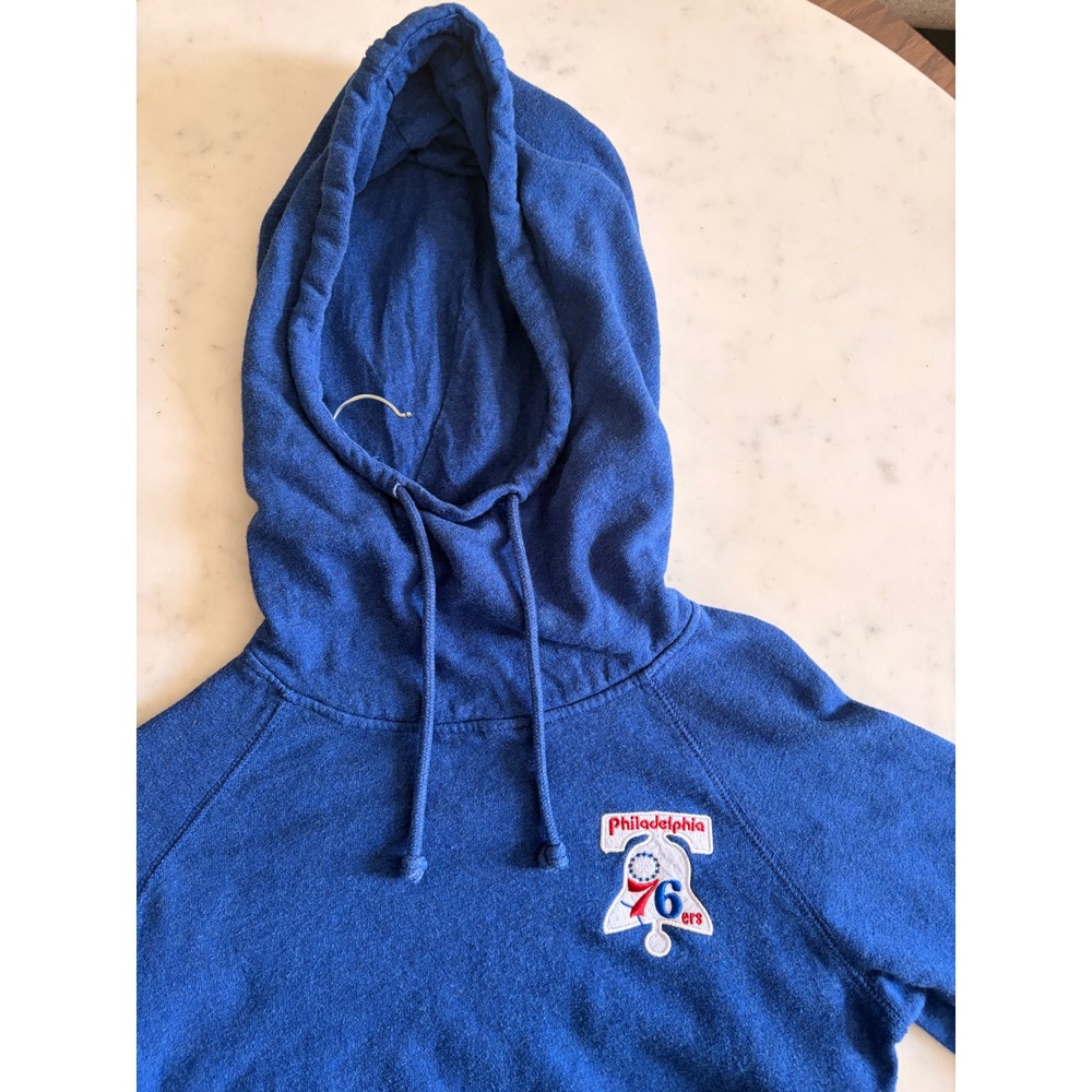 Philadelphia 76ers Hoodie Mitchell & Ness Funnel Neck HCW Sweatshirt Womens M - Picture 7 of 10